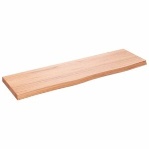 vidaXL világosbarna kezelt tömör tölgyfa fali polc 100x30x(2-4) cm kép