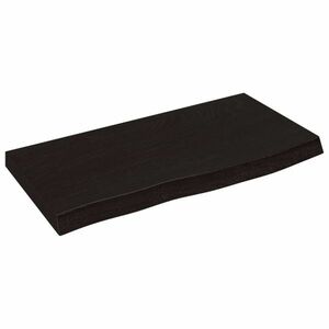 vidaXL sötétbarna kezelt tömör tölgyfa fali polc 60x30x(2-4) cm kép