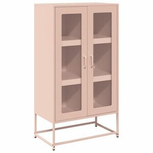 vidaXL Highboard rózsaszín 68x39x123 cm Acél kép