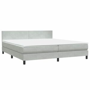 vidaXL Box Spring ágy matraccal Világosszürke 180x220 cm bársony kép