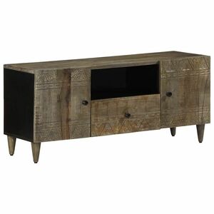 vidaXL világosszürke tömör mangófa TV-szekrény 105x33, 5x46 cm kép