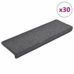 vidaXL 30 db sötétszürke lépcsőszőnyeg 65x21x4 cm kép