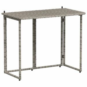 vidaXL szürke polyrattan összecsukható kerti asztal 90x51x75 cm kép