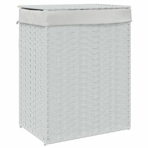 vidaXL fehér polyrattan szennyeskosár fedéllel 46x33x60 cm kép