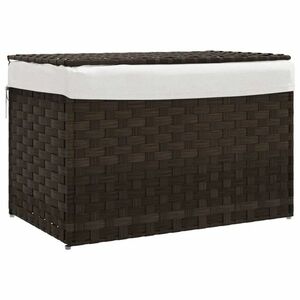 vidaXL sötétbarna polyrattan szennyeskosár fedéllel 55, 5 x 35 x 34 cm kép