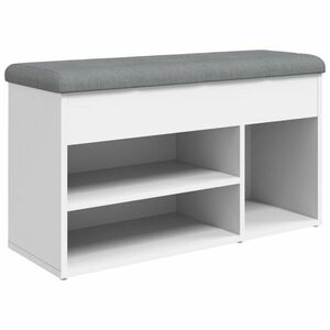 vidaXL fehér szerelt fa cipőtároló pad 82 x 32 x 45, 5 cm kép