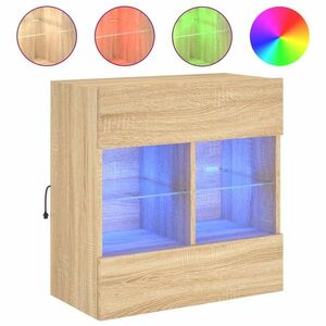 vidaXL sonoma tölgy színű fali TV-szekrény LED-del 58, 5x30x60, 5 cm kép