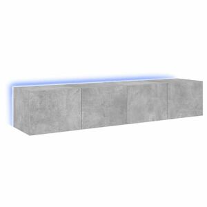 vidaXL 2 db betonszürke fali TV-szekrény LED-del 80x35x31 cm kép