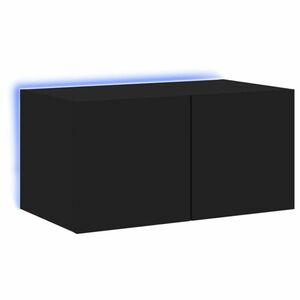 vidaXL fekete fali TV-szekrény LED-világítással 60x35x31 cm kép