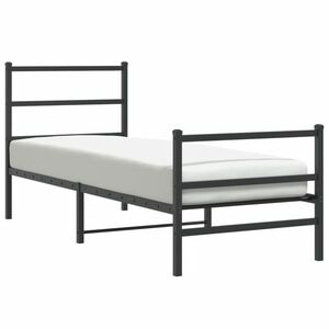 vidaXL fekete fém ágykeret fej- és lábtámlával 75 x 190 cm kép