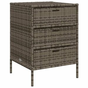 vidaXL szürke polyrattan kerti tárolószekrény 55 x 59 x 80 cm kép