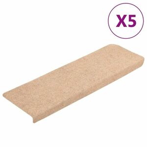 vidaXL 5 db barna tűlyukasztott lépcsőszőnyeg 65x21x4 cm kép