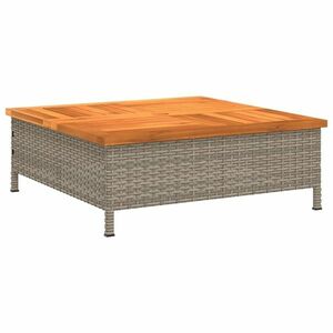 vidaXL szürke polyrattan és akácfa napernyőtalp-burkolat 70x70x25 cm kép