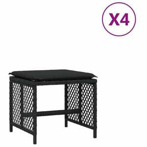 vidaXL 4 db fekete polyrattan kerti szék párnával 41 x 41 x 36 cm kép