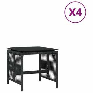 vidaXL 4 db fekete polyrattan kerti szék párnával 41 x 41 x 36 cm kép