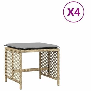 vidaXL 4 db vegyes bézs polyrattan kerti szék párnával 41 x 41 x 36 cm kép