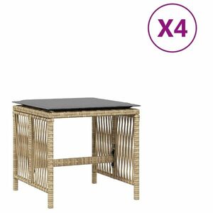 vidaXL 4 db vegyes bézs polyrattan kerti szék párnával 41 x 41 x 36 cm kép