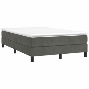 vidaXL sötétszürke bársony rugós ágy matraccal 120x190 cm kép