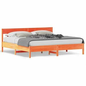 vidaXL viaszbarna tömör fenyőfa ágy matrac nélkül 180 x 200 cm kép