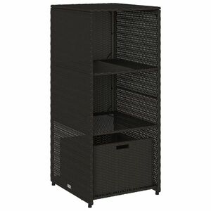 vidaXL fekete polyrattan kerti tárolószekrény 50 x 55 x 115 cm kép