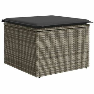 vidaXL szürke polyrattan kerti szék párnával 55 x 55 x 37 cm kép