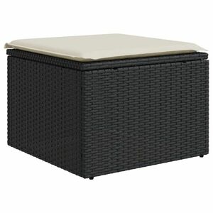 vidaXL fekete polyrattan kerti szék párnával 55 x 55 x 37 cm kép