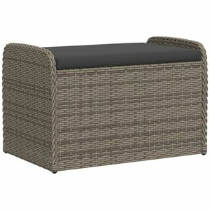 vidaXL szürke polyrattan tárolópad párnával 80 x 51 x 52 cm kép