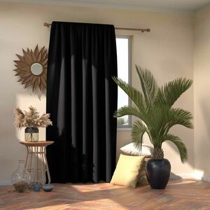 AmeliaHome Blackout Oxford Pleat függöny, fekete, 140 x 245 cm, fekete kép