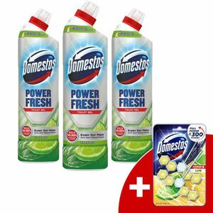 Domestos Power Fresh WC Tisztító Gél Lime 3x700ml + Ajándék Domes... kép