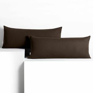Díszpárnahuzat AMBER sötétbarna dzsörzé 40x120 DecoKing kép