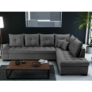 Sarokkanapé Kingsport 105, Sötétszürke, 95x320x223cm, Lábak: Fa kép