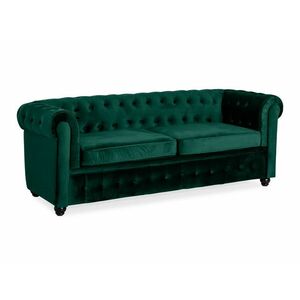 Chesterfield kanapé Manor House B108, Zöld, 78x215x85cm, Lábak: Fa kép