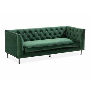 Chesterfield kanapé Augusta 132, Zöld, 75x203x86cm, Lábak: Fémes kép