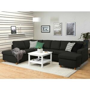 Sarokkanapé Scandinavian Choice C173, Antracit, Tölgy, 92x300x195cm, Lábak: Fa kép