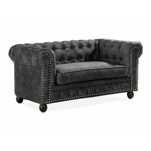 Chesterfield kanapé Augusta 167, Sötétszürke, 78x169x86cm, Lábak: Fa kép