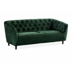 Chesterfield kanapé Augusta 164, Sötétzöld, 79x205x83cm, Lábak: Fa kép