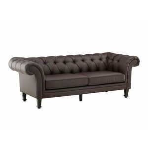 Chesterfield kanapé Dallas 4528, Sötét barna, 76x226x95cm, Lábak: Fa, Kaucsuk kép