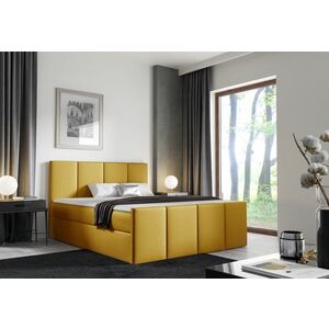 LAROS kárpitozott boxspring ágy + topper, 200x200, fancy 48 kép