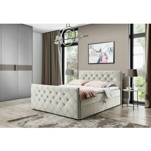 MATRAGI kárpitozott boxspring ágy + topper, 140x200, velutto 1 (bezowy) kép