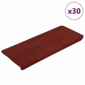 vidaXL 30 db piros öntapadó lépcsőszőnyeg 65x24, 5x3, 5 cm kép