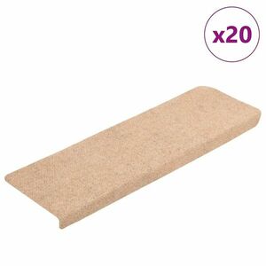 vidaXL 20 db barna öntapadó lépcsőszőnyeg 65x21x4 cm kép