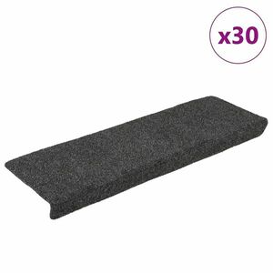 vidaXL 30 db antracitszürke öntapadó lépcsőszőnyeg 65x21x4 cm kép