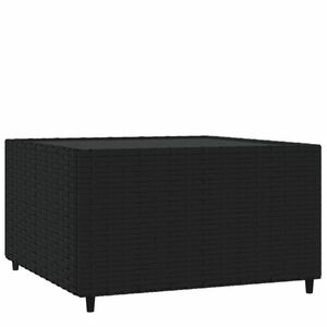 vidaXL fekete polyrattan négyzet alakú kerti dohányzóasztal 50x50x30cm kép