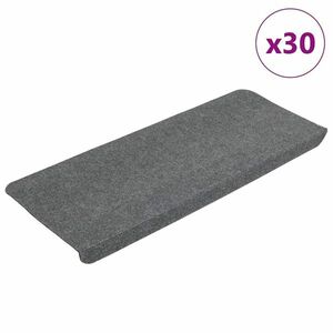 vidaXL 30 db szürke öntapadó lépcsőszőnyeg 65x24, 5x3, 5 cm kép