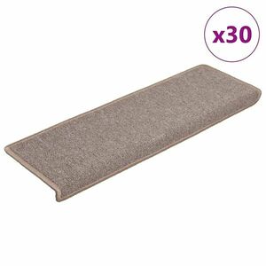 vidaXL 30 db világosbarna lépcsőszőnyeg 65x21x4 cm kép