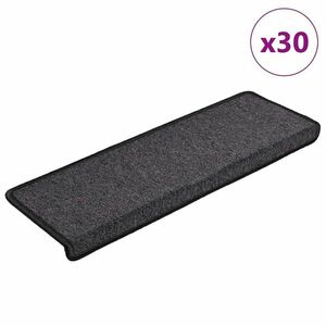 vidaXL 30 db antracitszürke lépcsőszőnyeg 65x21x4 cm kép