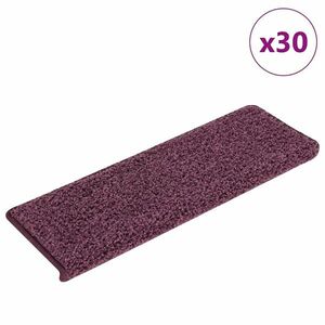 vidaXL 30 db sötétlila lépcsőszőnyeg 65x21x4 cm kép