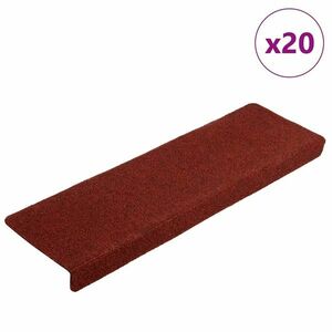 vidaXL 20 db bordói vörös öntapadó lépcsőszőnyeg 65x21x4 cm kép