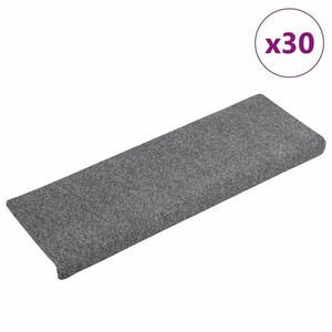 vidaXL 30 db világosszürke öntapadó lépcsőszőnyeg 65x21x4 cm kép