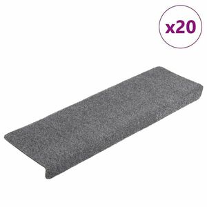 vidaXL 20 db világosszürke öntapadó lépcsőszőnyeg 65x21x4 cm kép